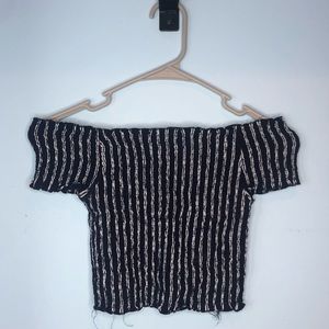 Striped Ruffled Crop Top